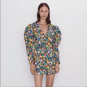 Hp Zara Floral Puff Sleeve Dress 